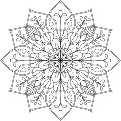 Mandala, Decor, Indian, Coloring, Drawing, Picture, Pattern, Relaxation, Meditation