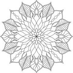 Mandala, Decor, Indian, Coloring, Drawing, Picture, Pattern, Relaxation, Meditation