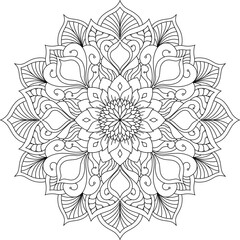 Mandala, Decor, Indian, Coloring, Drawing, Picture, Pattern, Relaxation, Meditation