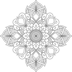 Mandala, Decor, Indian, Coloring, Drawing, Picture, Pattern, Relaxation, Meditation