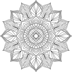 Mandala, Decor, Indian, Coloring, Drawing, Picture, Pattern, Relaxation, Meditation
