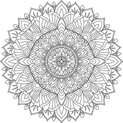 Mandala, Decor, Indian, Coloring, Drawing, Picture, Pattern, Relaxation, Meditation