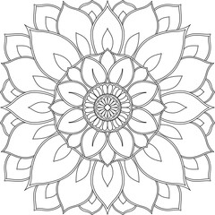 Mandala, Decor, Indian, Coloring, Drawing, Picture, Pattern, Relaxation, Meditation