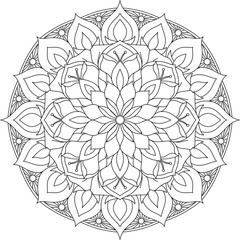 Mandala, Decor, Indian, Coloring, Drawing, Picture, Pattern, Relaxation, Meditation