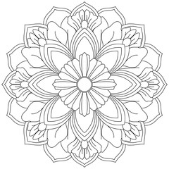 Mandala, Decor, Indian, Coloring, Drawing, Picture, Pattern, Relaxation, Meditation