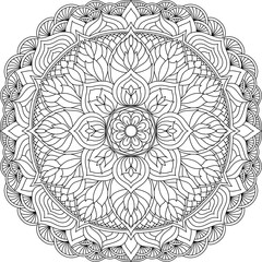 Mandala, Decor, Indian, Coloring, Drawing, Picture, Pattern, Relaxation, Meditation