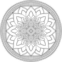 Mandala, Decor, Indian, Coloring, Drawing, Picture, Pattern, Relaxation, Meditation