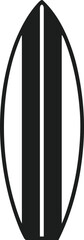 Minimal Surfboard Silhouette Vector with Vertical Stripes – Summer Beach Icon