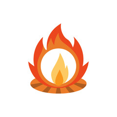 Unlit Campfire Ring Illustration on Transparent Background