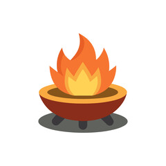 Stone Campfire Pit Design on Transparent Background