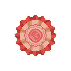 DIY Decorative Paper Rosette on Transparent Background