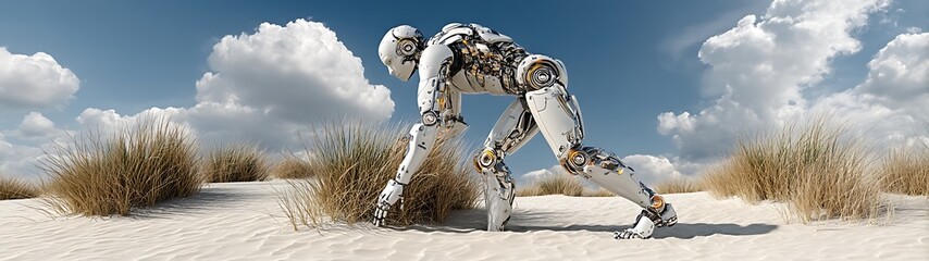 Robot in Desert Landscape