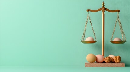 Balance of Choices Represented by Eggs and Cookies on Scale