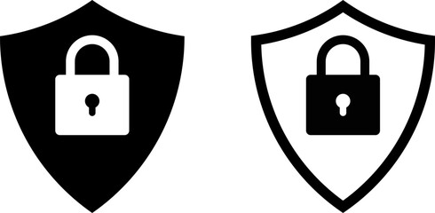 shield security icon set. digital protection lock icons. encrypted padlock sign. cyber protection and privacy  © Sultana Design