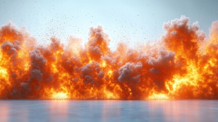 explosive fire border isolated on a clean white background - photo for design