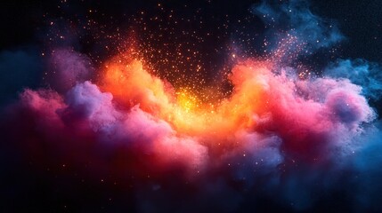 Naklejka premium Cosmic Nebula: A Symphony of Color and Light