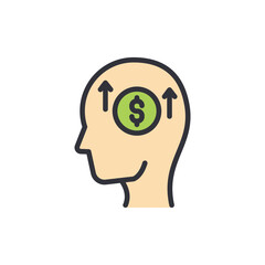 Business growth colored icons, minimalist vector illustration ,simple transparent graphic element .Isolated on white background