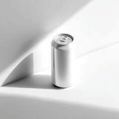 Minimalist White Can: Clean Lines and Shadow Play