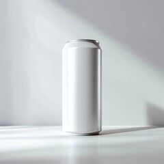 Sleek White Aluminum Can with Shadow Play