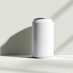 Blank White Aluminum Can with Shadows