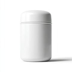 White Cosmetic Container Mockup on White Background