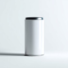 White Cylindrical Canister Mockup on White Background