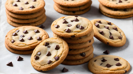 Tasty cookies biscuits on the isolated background,Stack of chocolate chip cookies,cookies, ajwain biscuit in new styles