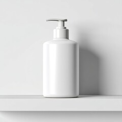 White Pump Bottle Mockup on Shelf