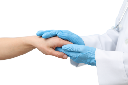 Health pros demonstrate empathy on International Nurse Day, isolated on white, PNG