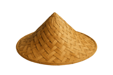 Traditional Bamboo Hat with Unique Weaving Patterns and Design