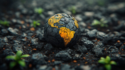 Shattered earth symbolizes global chaos and conflict representing a fractured world order instability climate crisis geopolitical tension and the urgent need for unity and global cooperation

