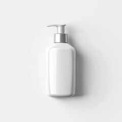 Minimalist White Lotion Bottle Mockup on Clean Background