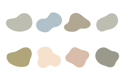 Muted Earth Tone Abstract Organic Blob Shapes Vector Collection