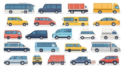 Naklejka premium Various Vehicles on Toll Road in Pastel Color Background
