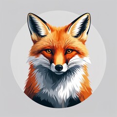 Obraz premium fox on plain white background illustration icon logo concept 