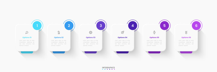 Vector Infographic label design template with icons and 6 options or steps. Can be used for process diagram, presentations, workflow layout, banner, flow chart, info graph.