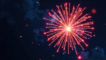 Fototapeta premium Colorful fireworks exploding in mid-air, forming a starburst shape, starburst, firework explosion, fireworks