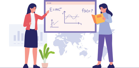 Student Solving Mathematical Equation on Board