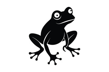 Frog vector art illustration on white background 