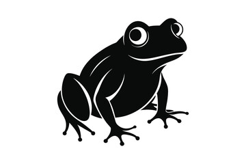 Frog vector art illustration on white background 