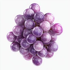 A cluster of glossy grapes displaying rich purple and pink hues, showcasing their fresh and juicy appearance.