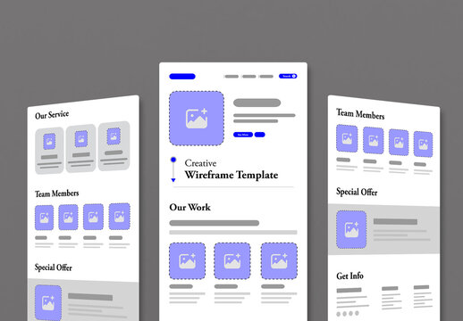 Modern Landing Page Wireframe Template