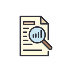 Business report colored icons, minimalist vector illustration ,simple transparent graphic element .Isolated on white background