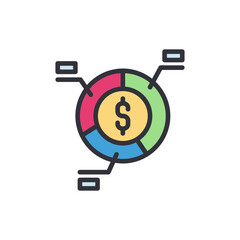 Business report colored icons, minimalist vector illustration ,simple transparent graphic element .Isolated on white background