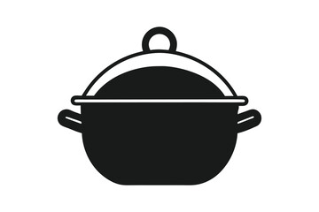 Frying pot silhouette vector illustration on white background