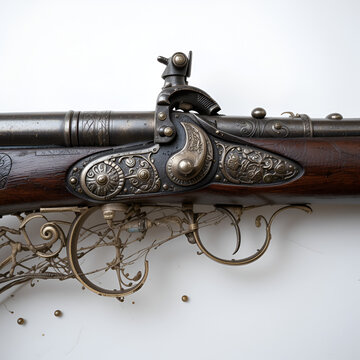 antique black powder musket gun