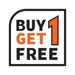 Buy 1 get 1 free vector template design icon. Buy one get one sticker, tag, banner, poster.