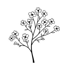 Blossom Branch Elegance: An artistic illustration of a delicate blossom branch showcases the graceful beauty of nature, its intricate details evoking a sense of serenity and simplicity.