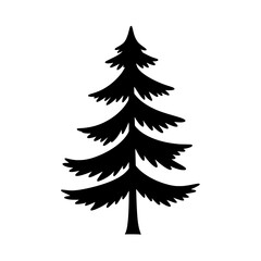 Evergreen Silhouette: A minimalist yet impactful depiction of an evergreen tree stands boldly, embodying the enduring beauty and resilience of the natural world.