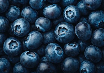 Close-up view of ripe blueberries